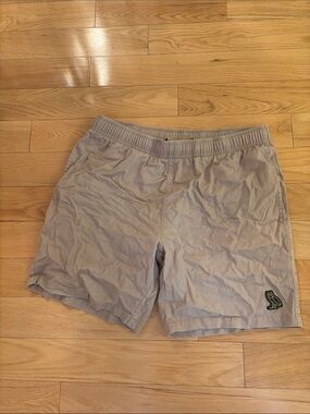 OVO Men's Light Tan Casual Drawstring Shorts